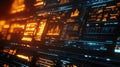Digital data analyzing on a futuristic control interface Royalty Free Stock Photo
