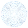 Digital data array, Abstract Concentric circles of Digits Swirling pattern, spiral of numbers, Royalty Free Stock Photo
