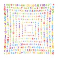 Digital data array, lots of numbers digits in Digital Pattern, abstract math background Royalty Free Stock Photo