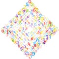 Digital data array, lots of numbers digits in Digital Pattern, abstract math background Royalty Free Stock Photo