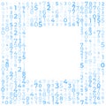Digital data array, lots of numbers digits in Digital Pattern, abstract math background Royalty Free Stock Photo