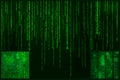 Digital data coding. Encoded cyberspace matrix style background