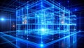 Digital Data Cube Architecture in Virtual Space Royalty Free Stock Photo