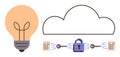 Digital Data Encryption in Cloud Computing with Innovation and Security Concept Royalty Free Stock Photo