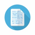 Digital Data File with Binary Code Flat Icon Royalty Free Stock Photo
