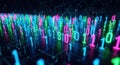 Digital data flow abstract concept of futuristic technology and binary code streams Royalty Free Stock Photo