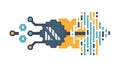 Digital Data Flow with Abstract Waveform, vector design Generative AI Royalty Free Stock Photo