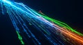 Digital Data Flow with Binary Code and Colorful Stock Market Graphs image photo Royalty Free Stock Photo