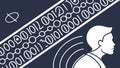 Digital data flow man profile abstract technology binary code illustration vector design Generative AI Royalty Free Stock Photo