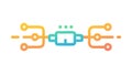 Digital Data Flow Nodes, Network Connectivity Abstract, vector design Generative AI Royalty Free Stock Photo