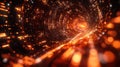 Digital data flowing through abstract futuristic tunnel Royalty Free Stock Photo