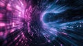 Digital data flowing through abstract futuristic tunnel Royalty Free Stock Photo