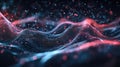Digital data flowing through abstract particle network Royalty Free Stock Photo