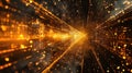 Digital data flowing through abstract tunnel network Royalty Free Stock Photo