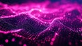 Digital data flowing creating pink particle wave Royalty Free Stock Photo