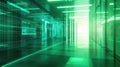 Digital data flowing through futuristic server corridor network Royalty Free Stock Photo