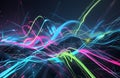 Digital Data Flowing Through Interconnected Lines