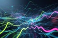 Digital Data Flowing Through Interconnected Lines