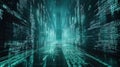 Digital data flowing matrix tunnel cyberspace Royalty Free Stock Photo