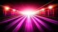 Digital data flows through an abstract tunnel illuminated by glowing lights and binary code Royalty Free Stock Photo