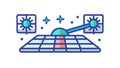 Digital Data Grid Network Interface, vector design Generative AI Royalty Free Stock Photo