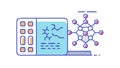 Digital Data Integration with Molecular Structure, Science Tech, vector design Generative AI Royalty Free Stock Photo