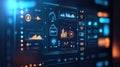 Digital data interface displaying cloud computing and analytics Royalty Free Stock Photo