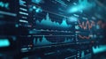 Digital data interface displaying financial market analytics Royalty Free Stock Photo