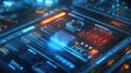 Digital data interface showing futuristic technology and network concepts Royalty Free Stock Photo