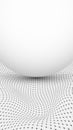 Digital data landscape with minimalist 3D sphere and distorted wireframe mesh background technology Royalty Free Stock Photo