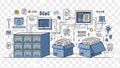 Integrated Archive and Data Storage Concept Illustration Royalty Free Stock Photo