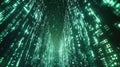 Digital data moving through futuristic green network tunnel Royalty Free Stock Photo