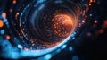 Digital data moving through glowing technology tunnel Royalty Free Stock Photo