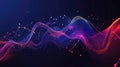 Digital data network connecting colorful flowing lines Royalty Free Stock Photo