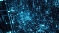Digital data network connecting glowing interconnected structures Royalty Free Stock Photo