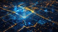 Digital data network connection transmitting glowing light signals Royalty Free Stock Photo