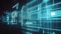 Digital data network displaying futuristic interface and code Royalty Free Stock Photo