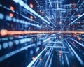 Digital data network lines creating abstract cyberspace grid Royalty Free Stock Photo