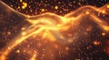 Digital data network wave with glowing particles Royalty Free Stock Photo