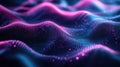 Digital data points forming abstract wave network Royalty Free Stock Photo