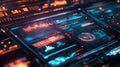 Digital data processing analyzing big data dashboard Royalty Free Stock Photo