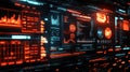 Digital data processing with futuristic computer interface dashboard Royalty Free Stock Photo