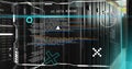 Digital data processing image over servers in data center Royalty Free Stock Photo