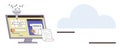 Digital Data Processing with Invoice Management and Cloud Integration Royalty Free Stock Photo