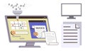Digital Data Processing and Invoice Management with Filing and Organization Royalty Free Stock Photo
