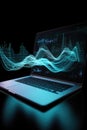 Digital data processing over laptop screen, created using generative ai technology Royalty Free Stock Photo