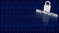 Digital Data Protection and Cybersecurity Privacy Concept 3d render Royalty Free Stock Photo