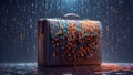Digital Data Rain Concept with Briefcase