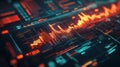 Digital Data Screen Shows Dynamic Financial Charts