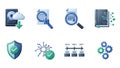 Digital Technology Icons Set for Data Security and IT Solutions Royalty Free Stock Photo